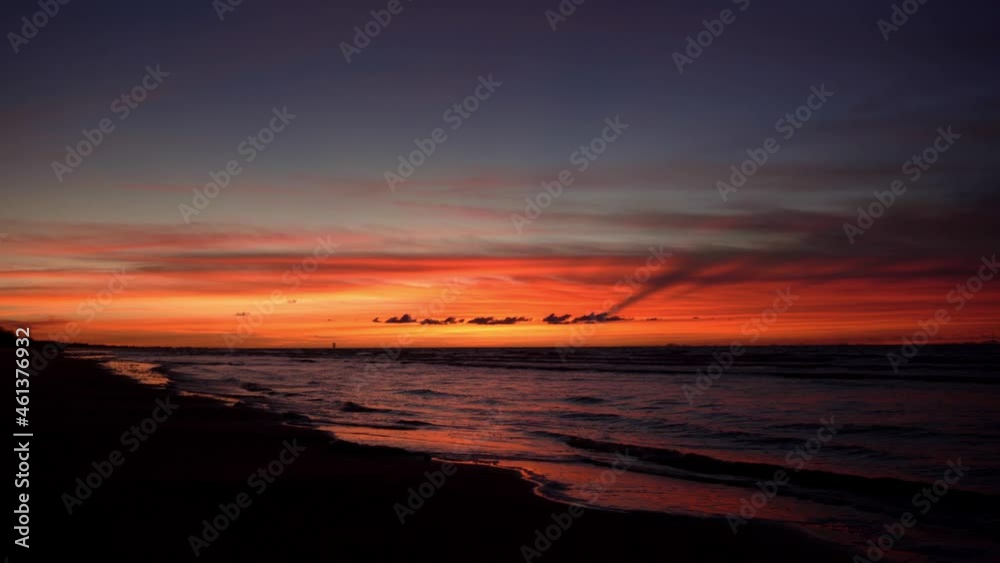 Aerial view of sea sunset and beach taken by drone Aerial view of sea sunset and beach taken by drone