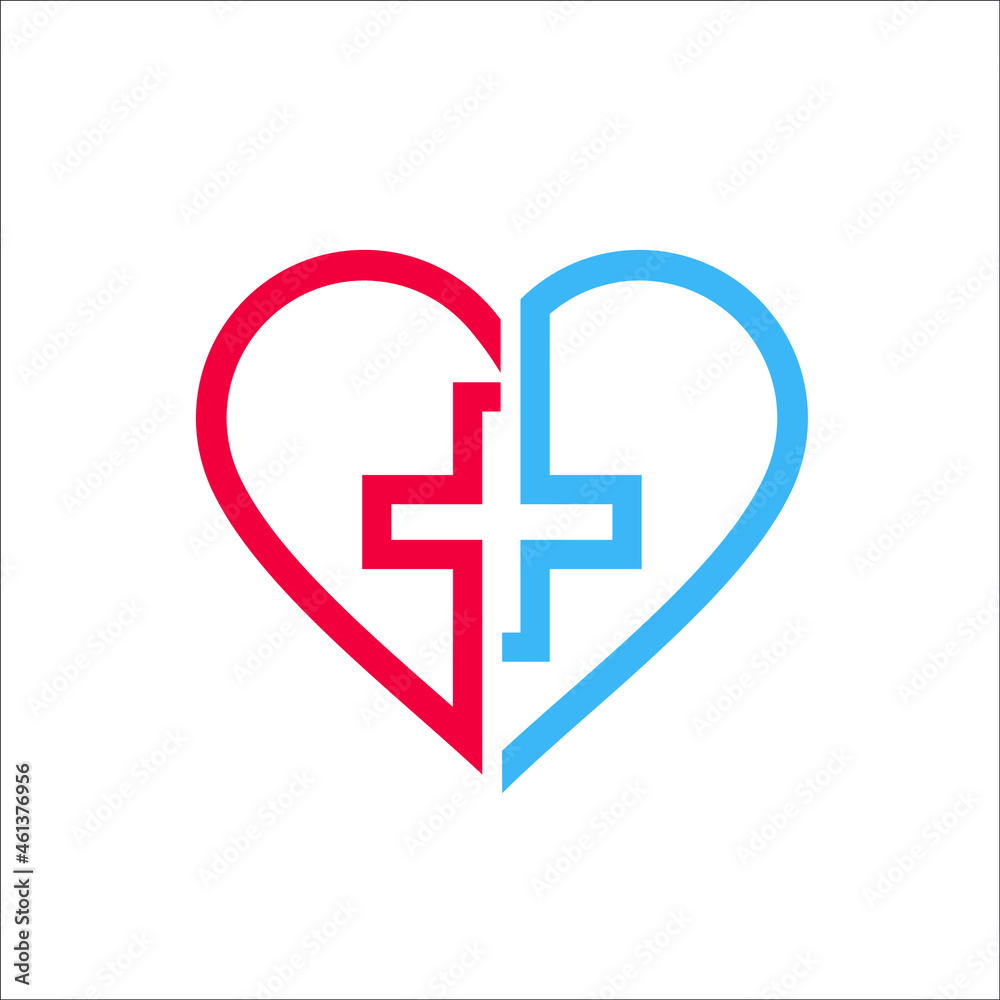 Obraz premium heart with a cross