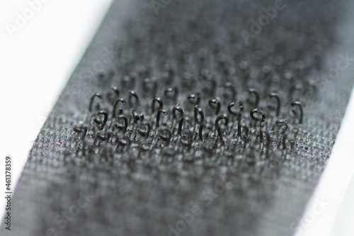 Velcro type slim band black ,macro detail 