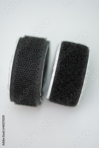 Velcro type slim band black, fluffy   ,velcro roll
