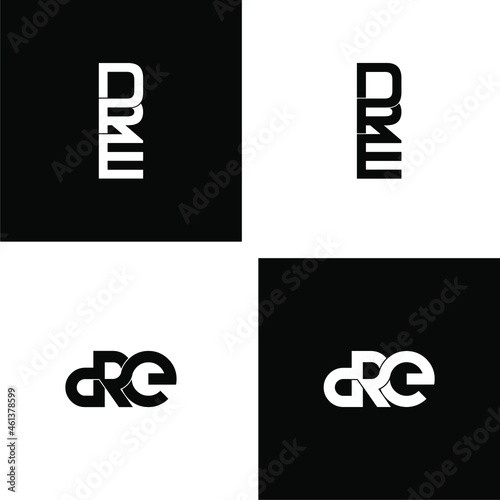 dre initial letter monogram logo design set
