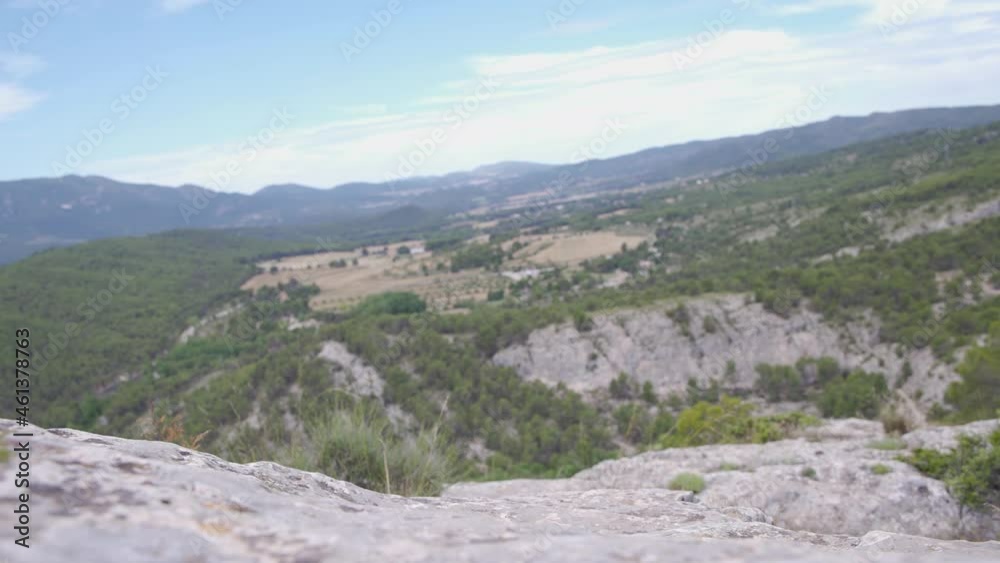 View of mountainous wooded landscape from a cliff,Alcoi,Valencia,Spain. View of mountainous wooded landscape from a cliff,Alcoi,Valencia,Spain.