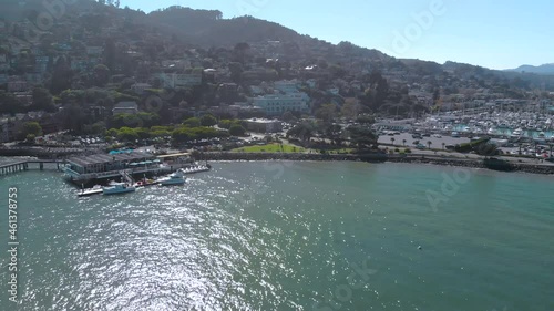 Descending onto shorefront of Sausalito Harbor across the bay from San Francisco photo