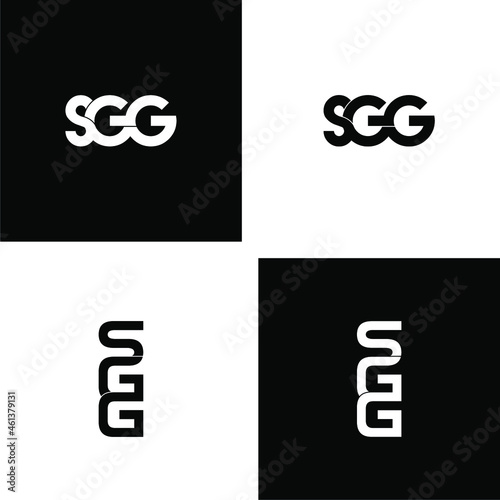 sgg initial letter monogram logo design set