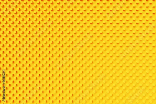 3d illustration of rows of yellow squares .Set of cubes on monocrome background, pattern. Geometry background