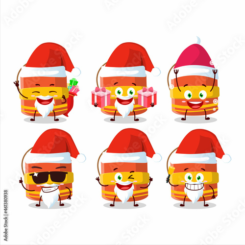 Santa Claus emoticons with cylindrical firecracker cartoon character