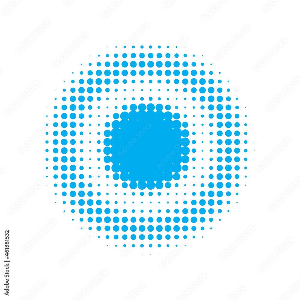 Blue Halftone Art. Abstract Backdrop. Texture Retro. Dot Illustration. Circle Modern. Gradient Grunge. Graphic Retro. Effect Illustration. Design Gradation.