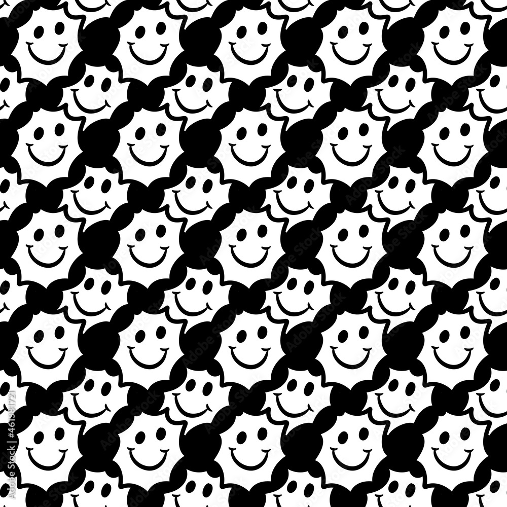 Fototapeta premium seamless pattern of cute face cartoon