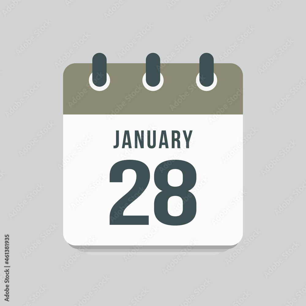 Icon day date 28 January, template calendar page Icon day date 28 January, template calendar page