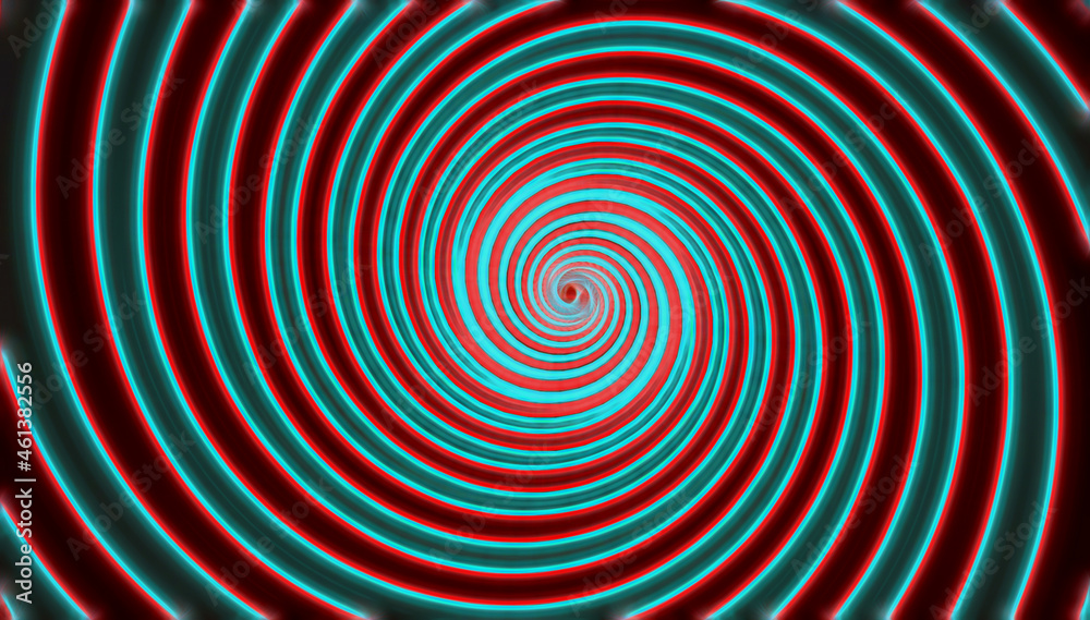 Hypnosis visualisation conept endless spiral, electrify red color Hypnosis visualisation conept endless spiral, electrify red color