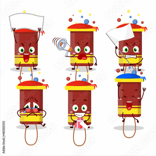 Mascot design style of bubble blaster firework character as an attractive supporter