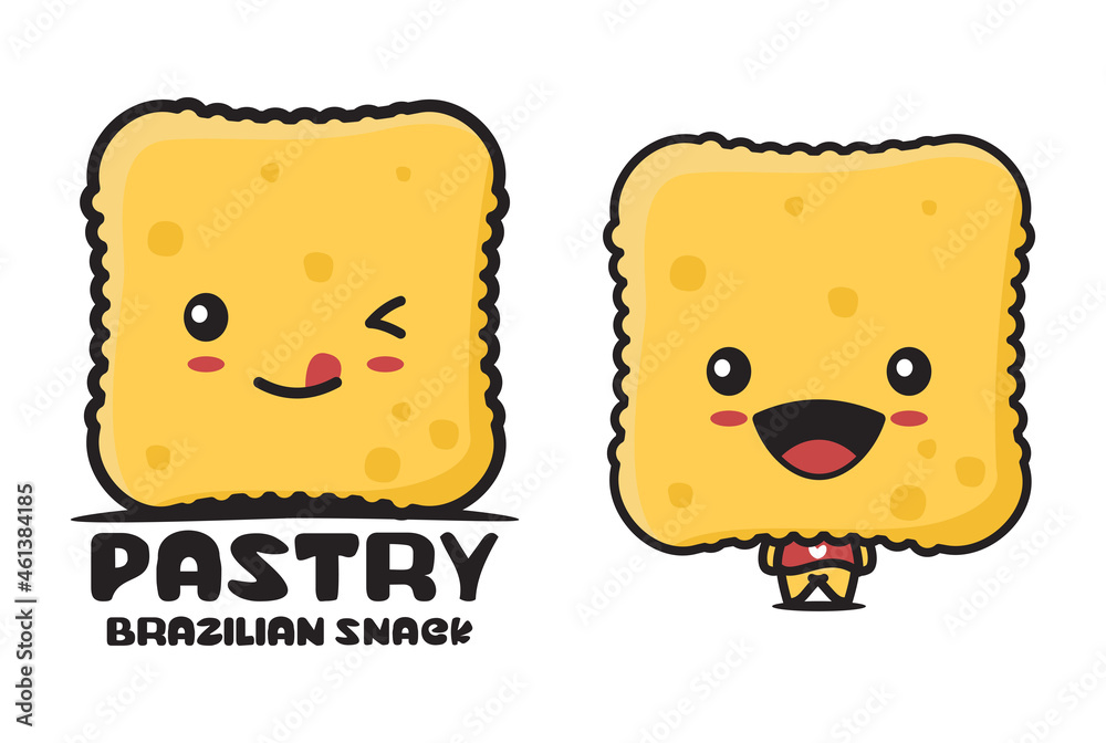 Fototapeta premium cute pastry mascot, brazil snack cartoon illustration