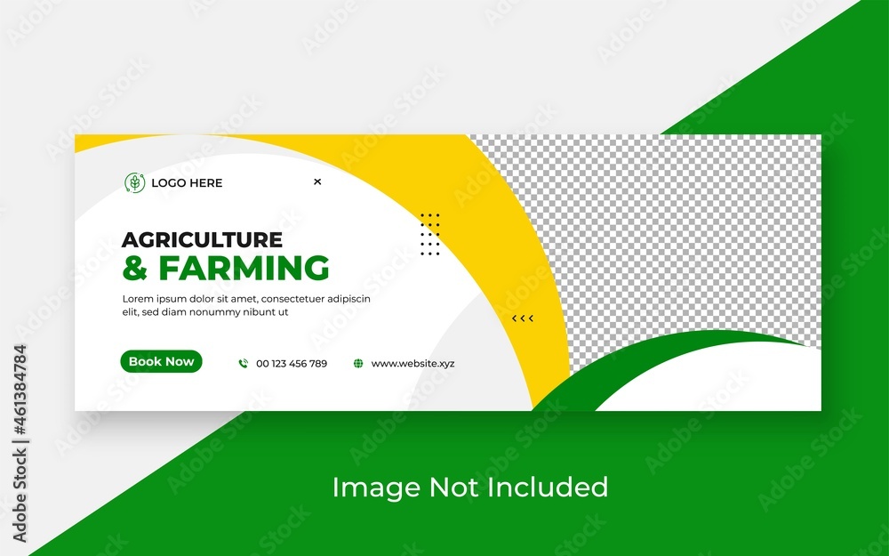 Agriculture and farming service social media cover and web banner template