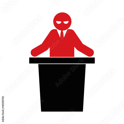 extremist speaking on podium