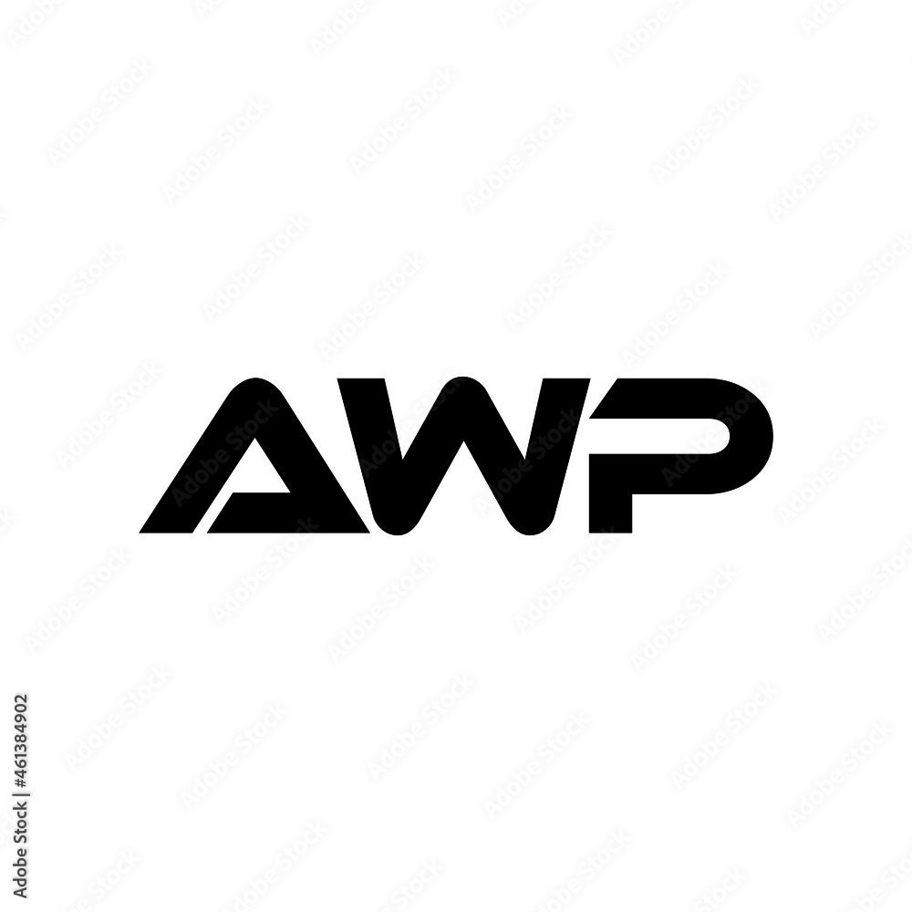 AWP letter logo design with white background in illustrator, vector logo modern alphabet font overlap style. calligraphy designs for logo, Poster, Invitation, etc.