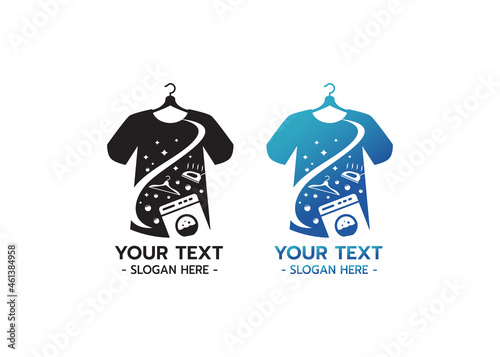 Laundry design logo template illustration