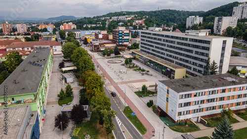 Aerial view of the town of Vranov nad Toplou in Slovakia photo