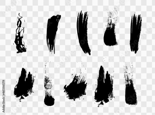 Craft label brush stroke backgrounds, paint or ink smudges vector for tags and stamps design. Painted label backgrounds patch. Color combinations catalog elements. Ink smudges, stains