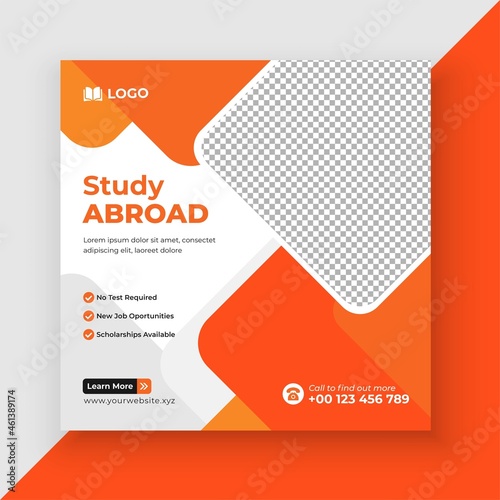 Study abroad social media post and web banner template