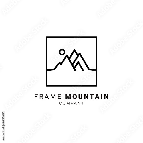Retro Vintage Mountain Minimalist Logo design