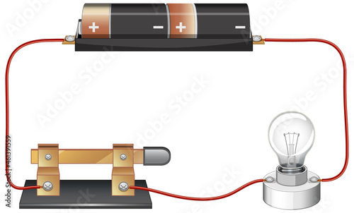 Circuit diagram with battery and lightbulb