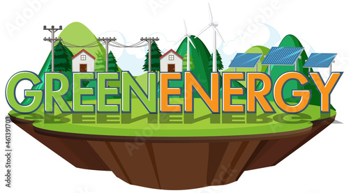 Green energy generated by wind turbine and solar panel