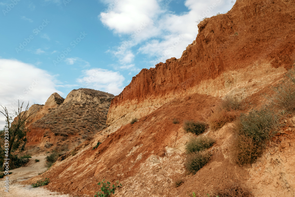 Big cave canyon in the Kherson region on the bank of the estuary. Village Stanislav. Big cave canyon in the Kherson region on the bank of the estuary. Village Stanislav.