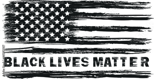 Vector of the American Flag Black Lives Matter