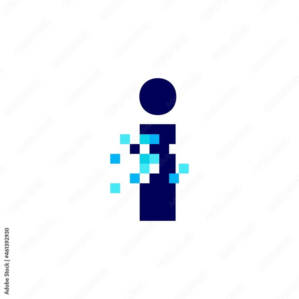 i letter lowercase pixel mark digital 8 bit logo vector icon illustration i letter lowercase pixel mark digital 8 bit logo vector icon illustration