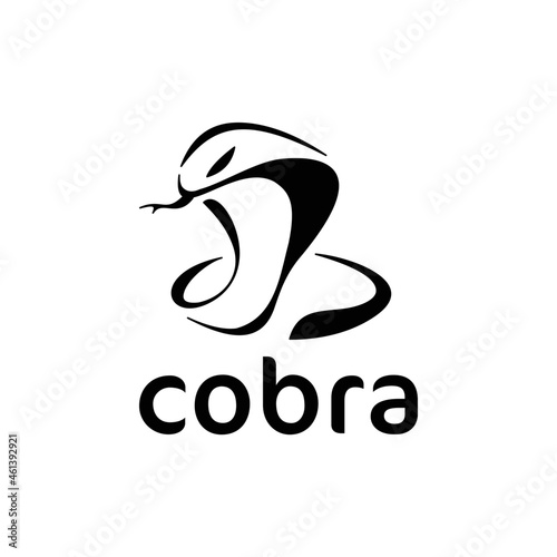 Black and white cobra snake logo template