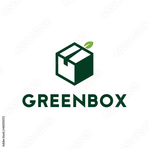 Green color box logo template