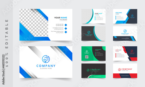 Business cards templates design. Modern business cards. Business card with photo, business card photography, business card layout. Blue business card, Yellow business card, Orange business card, Red b