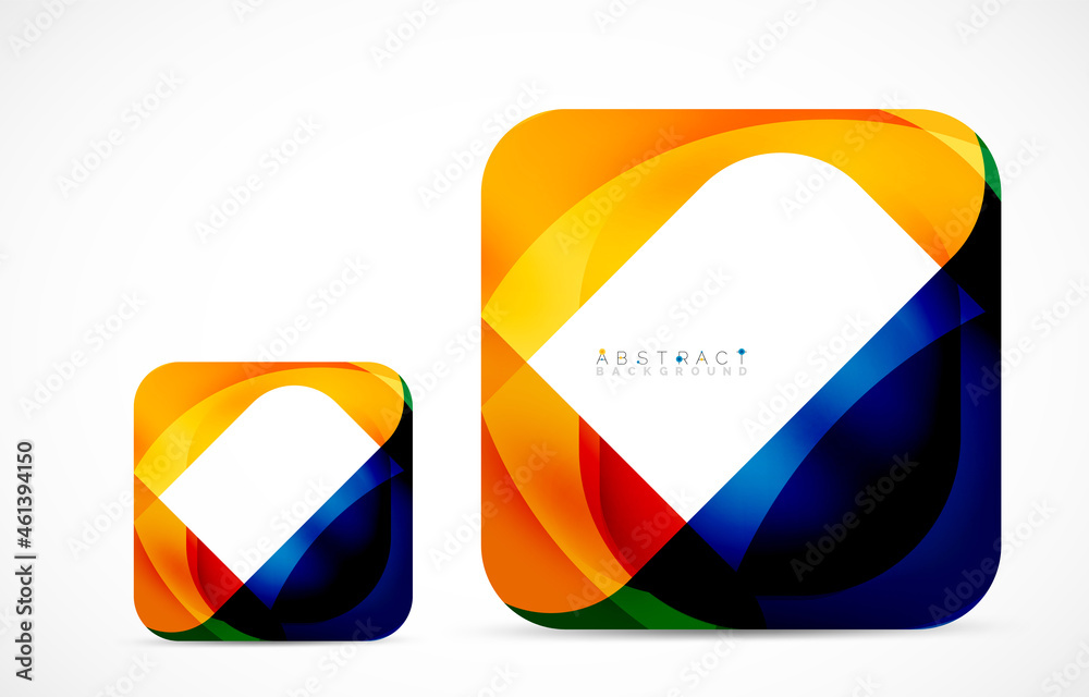 Minimal background. Abstract square shape with round corners created with wavy forms. Vector Illustration For Wallpaper, Banner, Background, Landing Page Minimal background. Abstract square shape with round corners created with wavy forms. Vector Illustration For Wallpaper, Banner, Background, Landing Page