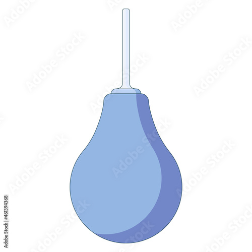 Medical rubber blue enema icon in a flat style isolated on a white background. Vector illustration