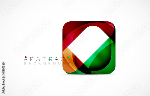 Free Download Minimal background. Abstract square shape with round corners created with wavy forms. Vector Illustration For Wallpaper, Banner, Background, Landing Page - GFXLoad