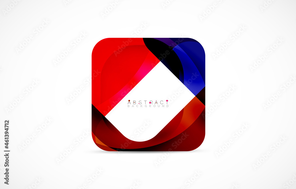 Minimal background. Abstract square shape with round corners created with wavy forms. Vector Illustration For Wallpaper, Banner, Background, Landing Page Minimal background. Abstract square shape with round corners created with wavy forms. Vector Illustration For Wallpaper, Banner, Background, Landing Page