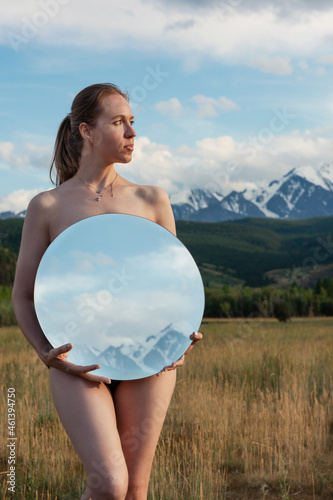 Woman standing in in summer...