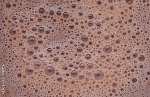 hot chocolate bubbles on the background