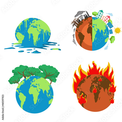 climate change globe Illustration