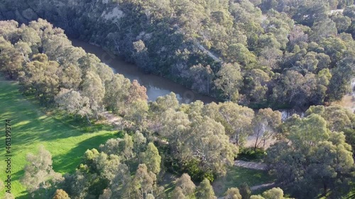 Yarra River in Australian Bushland, Yarra Bend Park Melbourne Australia photo