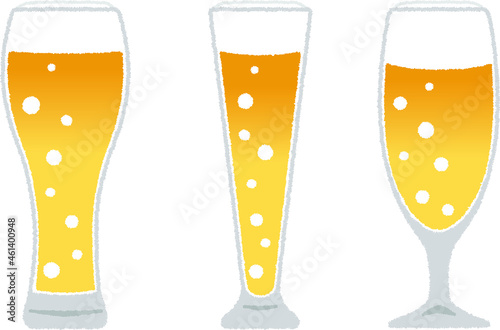 グラスビールのイラスト