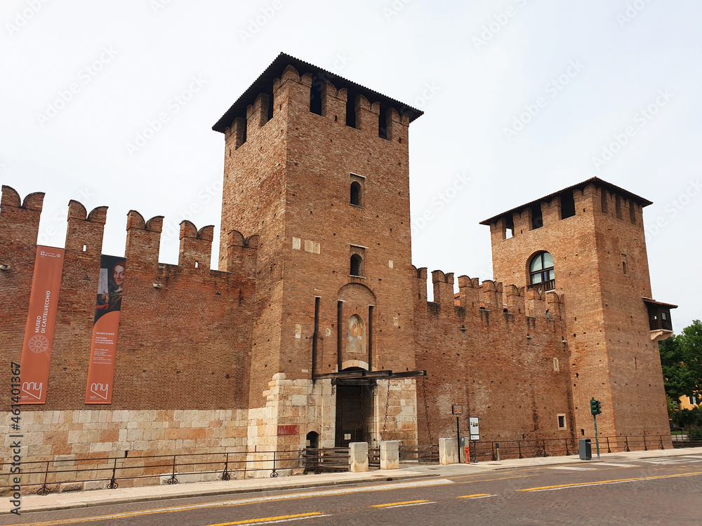 Ancient, famous museum of Castelvecchio in Verona. Tourist attraction of the city of Veronai.