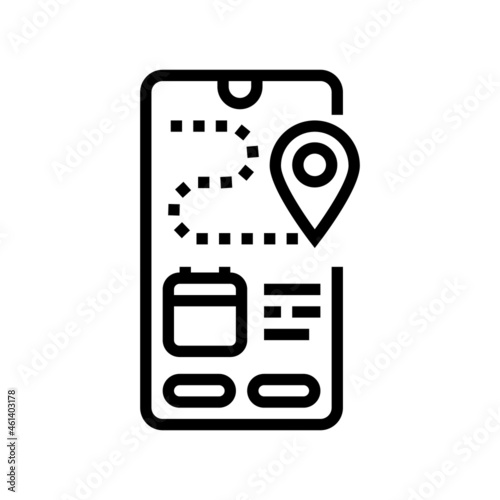 tracking delivery line icon vector. tracking delivery sign. isolated contour symbol black illustration