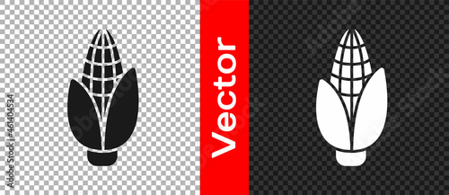 Black Corn icon isolated on transparent background. Vector