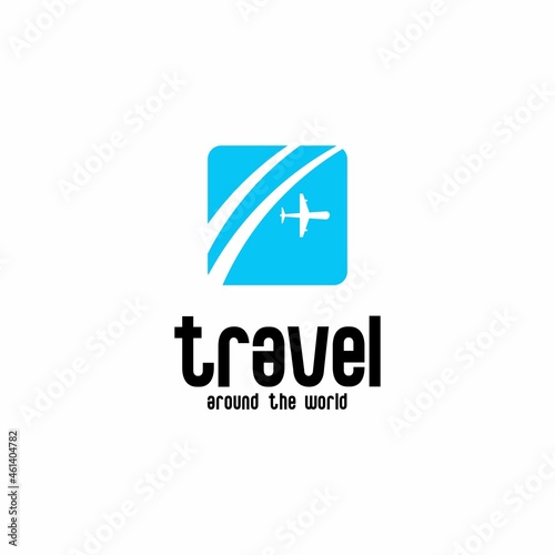 vektor ilustrasi icon travel bergambar pesawat