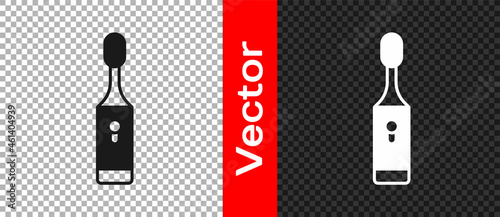 Black Electric toothbrush icon isolated on transparent background. Vector