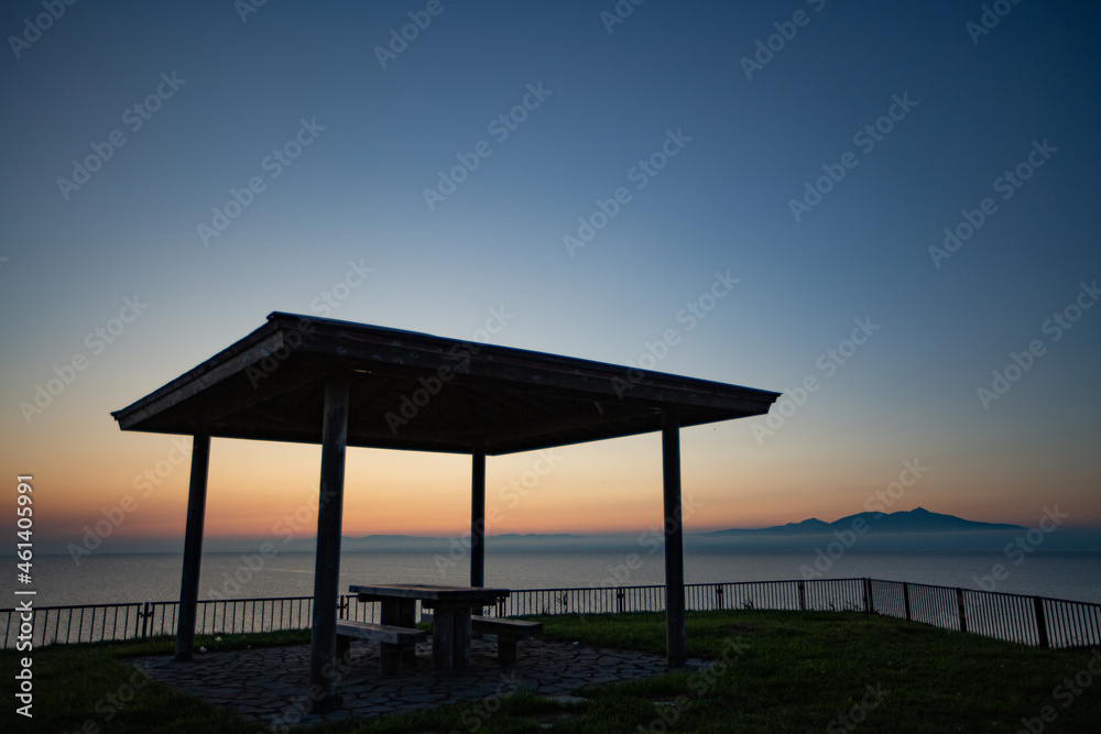 青森県むつ市 夕暮れの陸奥湾 青森県むつ市 夕暮れの陸奥湾