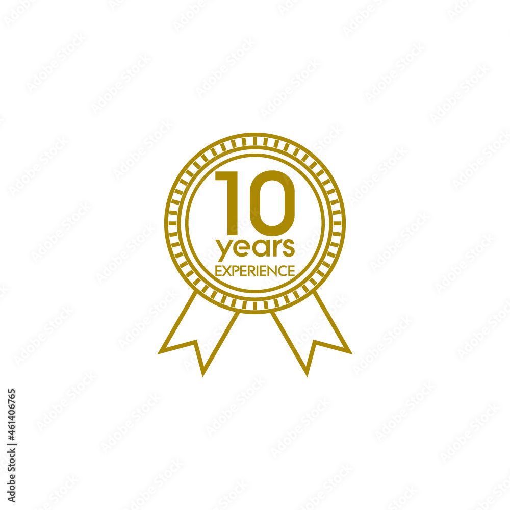 10 ten years experience badge icon isolated on white background 10 ten years experience badge icon isolated on white background