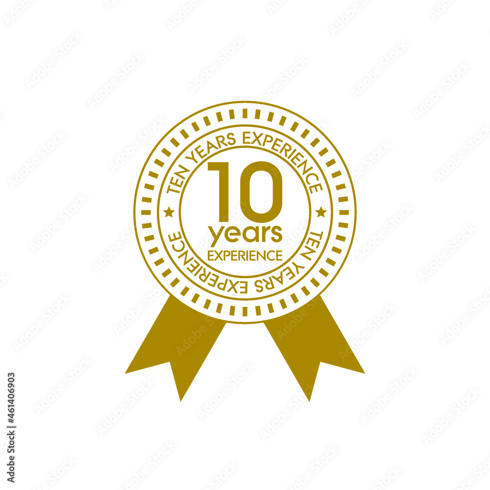 10 ten years experience badge icon isolated on white background 10 ten years experience badge icon isolated on white background