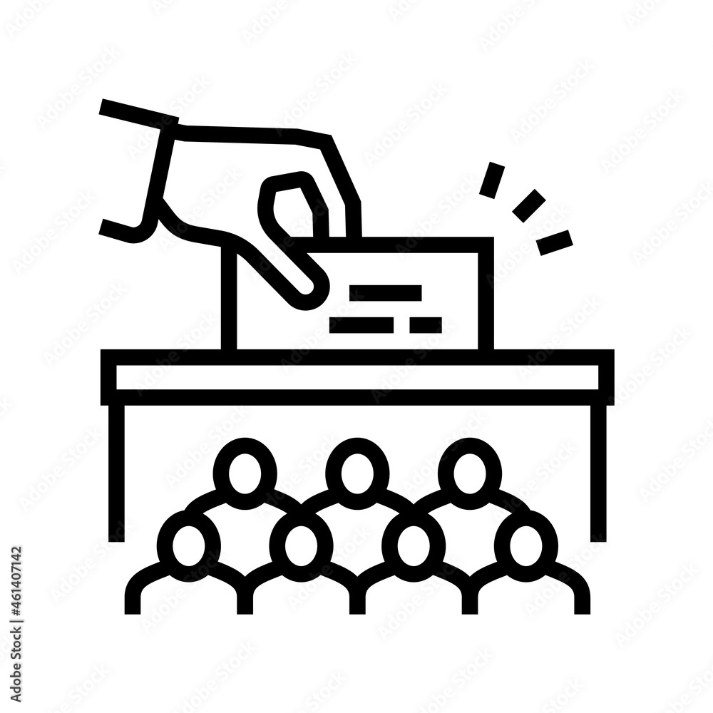 voting vote box politics choice election line icon vector. voting vote box politics choice election sign. isolated contour symbol black illustration voting vote box politics choice election line icon vector. voting vote box politics choice election sign. isolated contour symbol black illustration